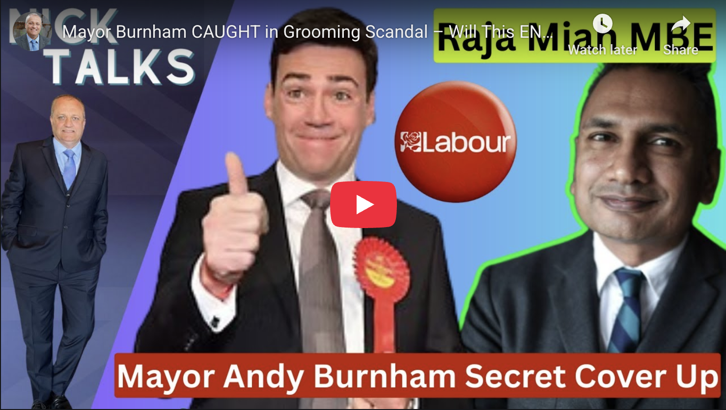Mayor Burnham CAUGHT in Grooming Scandal – Will This END His Prime Minister Run FOREVER?